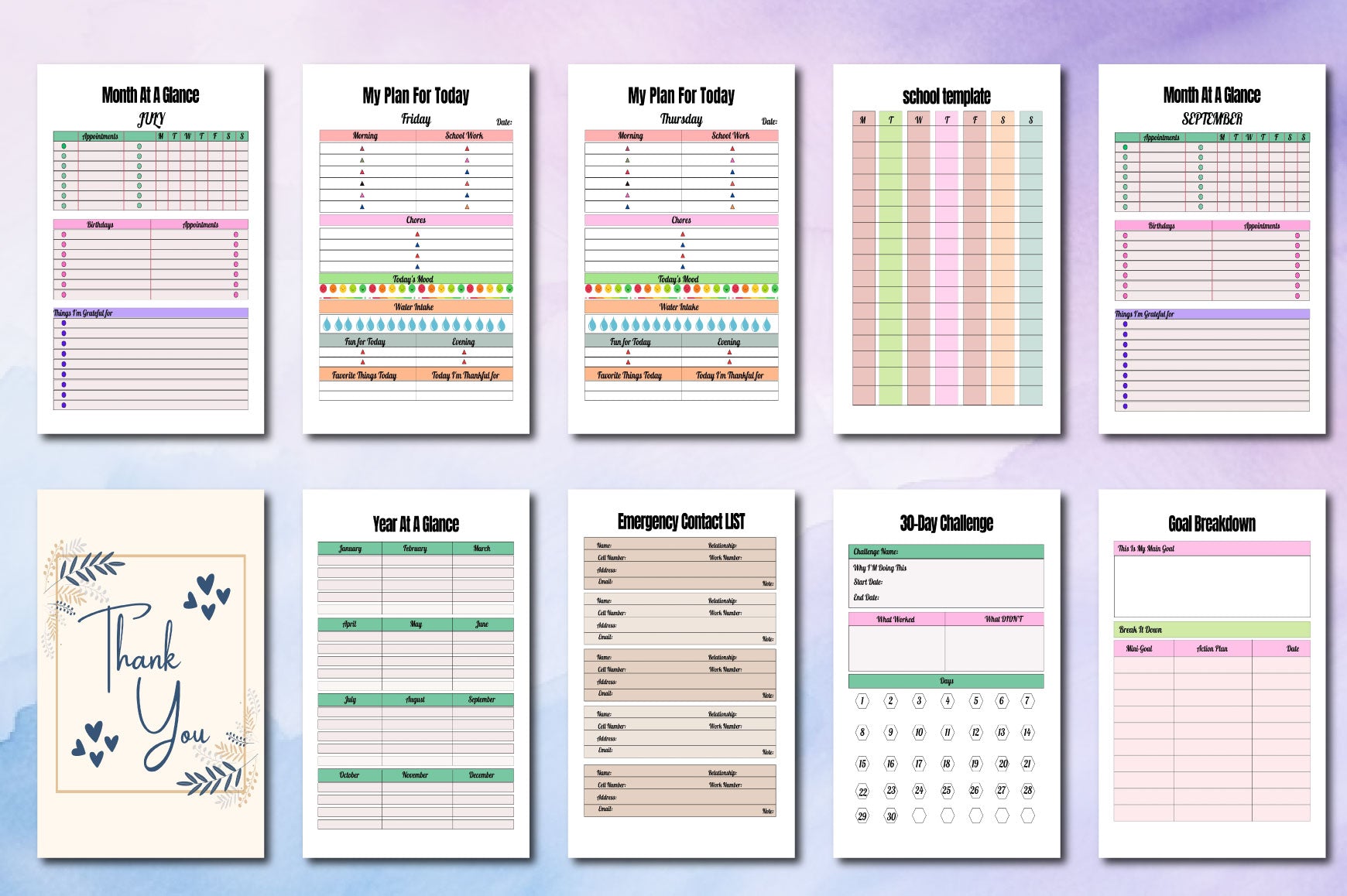 ADHD Kids Planner with printable learning and organization pages