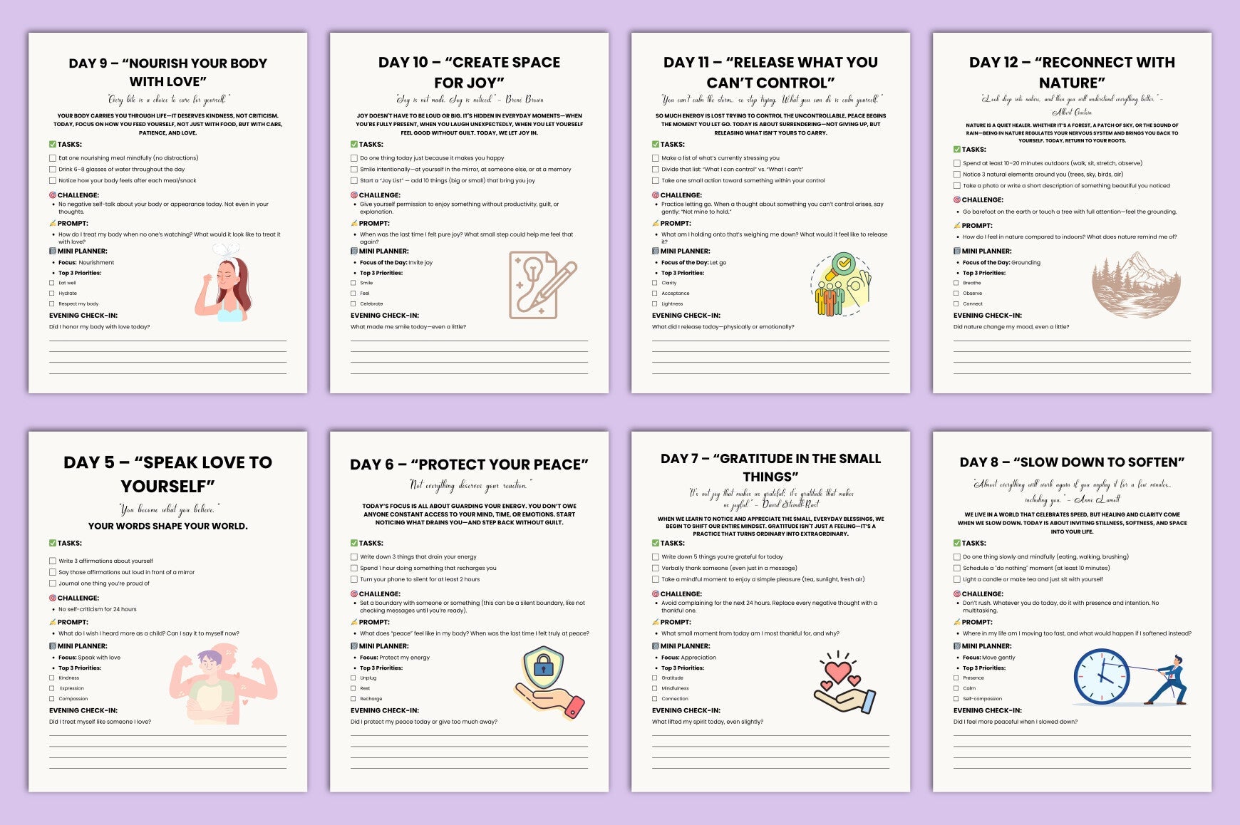 Day Self-Care Challenge Planner
