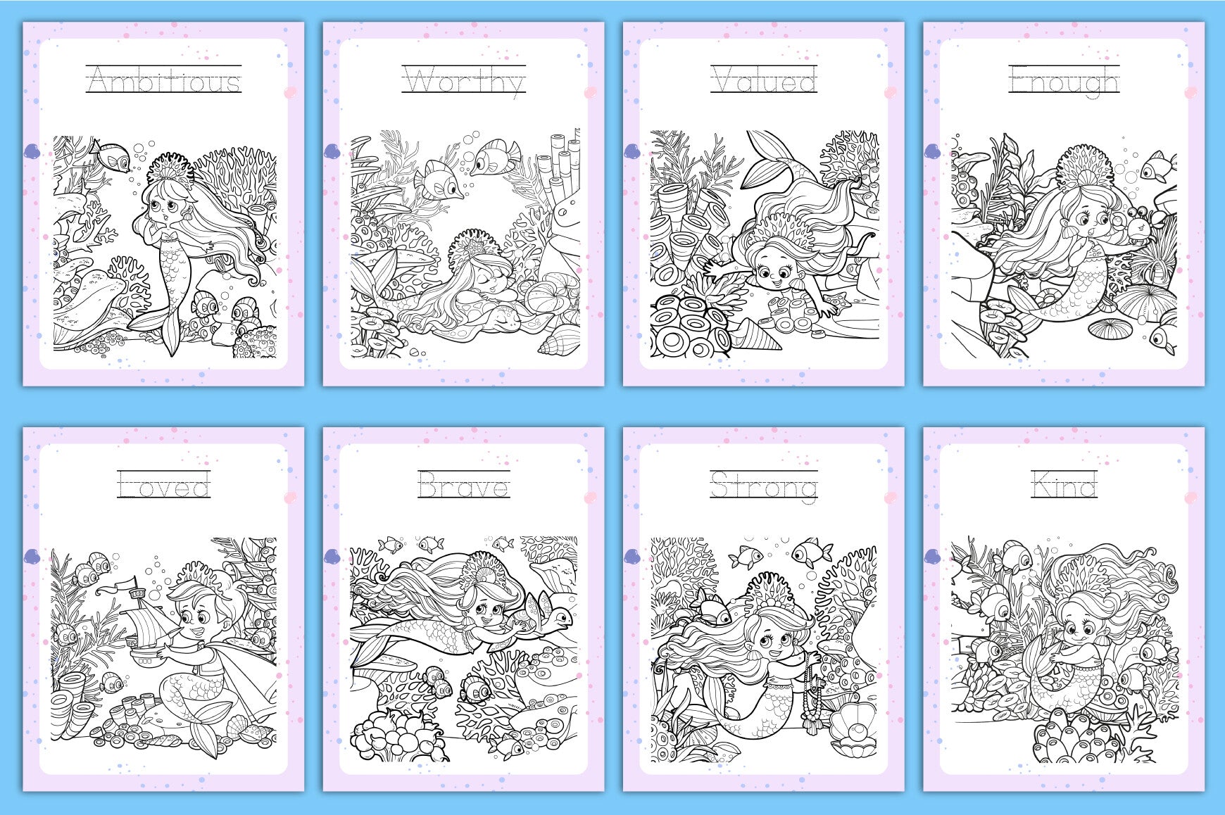 Cute Mermaid Coloring Book