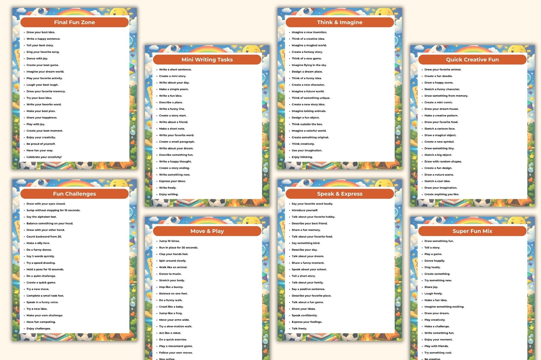 Fun Activity for Prompts for Kids