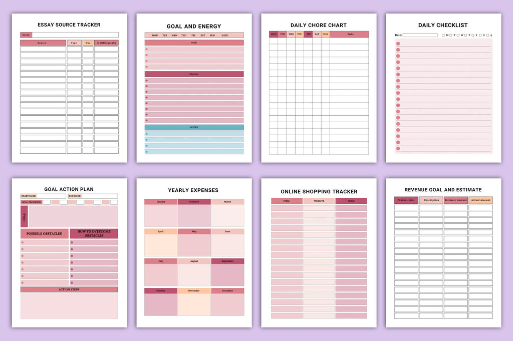 ADHD Brain Dump Planner productivity and mental clarity pages