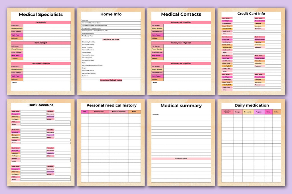 Emergency Preparedness Binder Planner