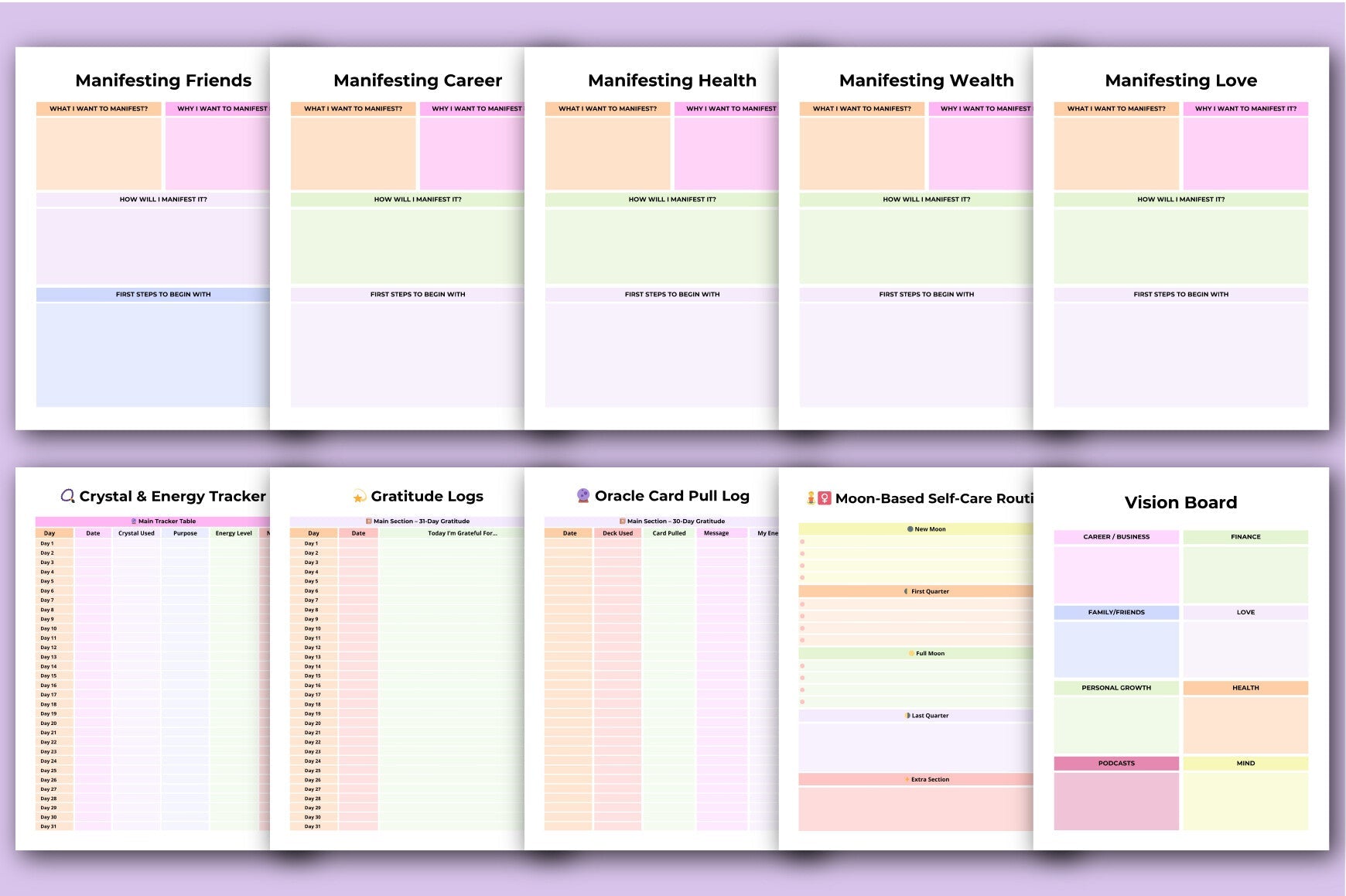 Manifestation Moon Cycle Planner