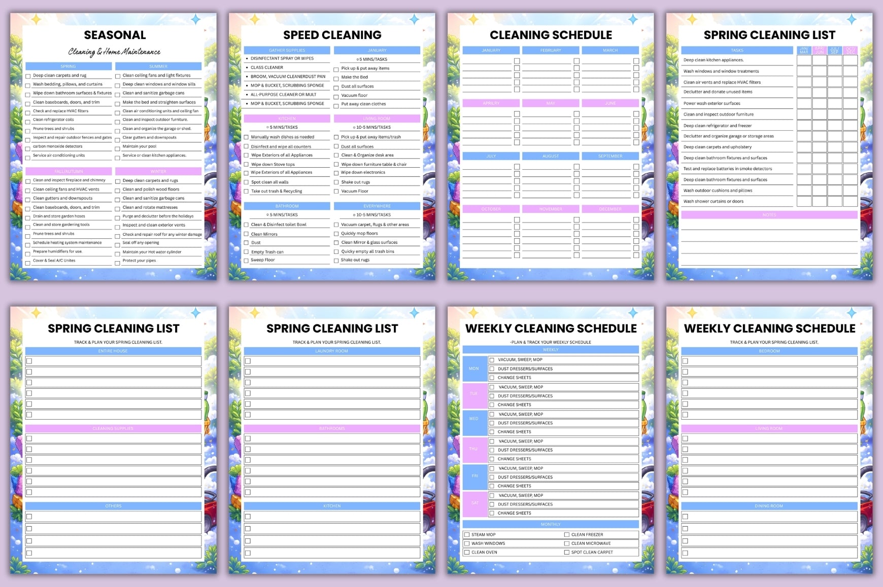 ADHD Planner Bundle including monthly planner and schedule templates