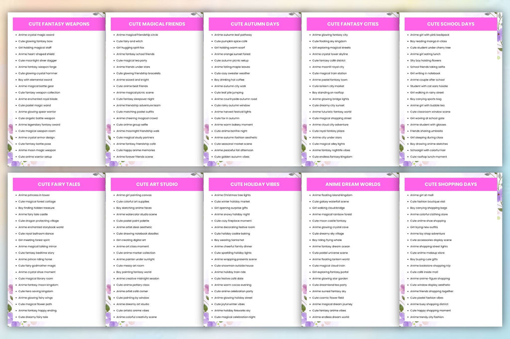 Cute Anime Prompts