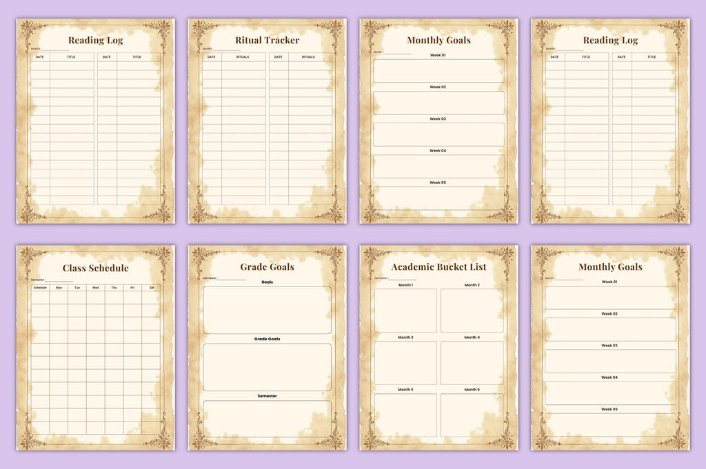 Dark Academia Study Planner