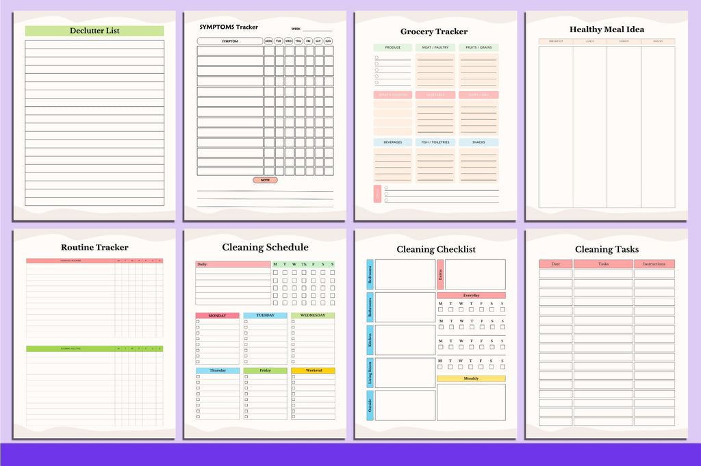 ADHD Printable Planner including goal planner and habit tracking pages