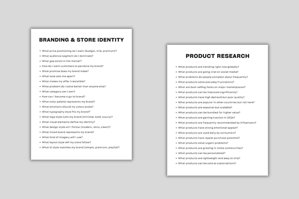 Online Store Business Prompts