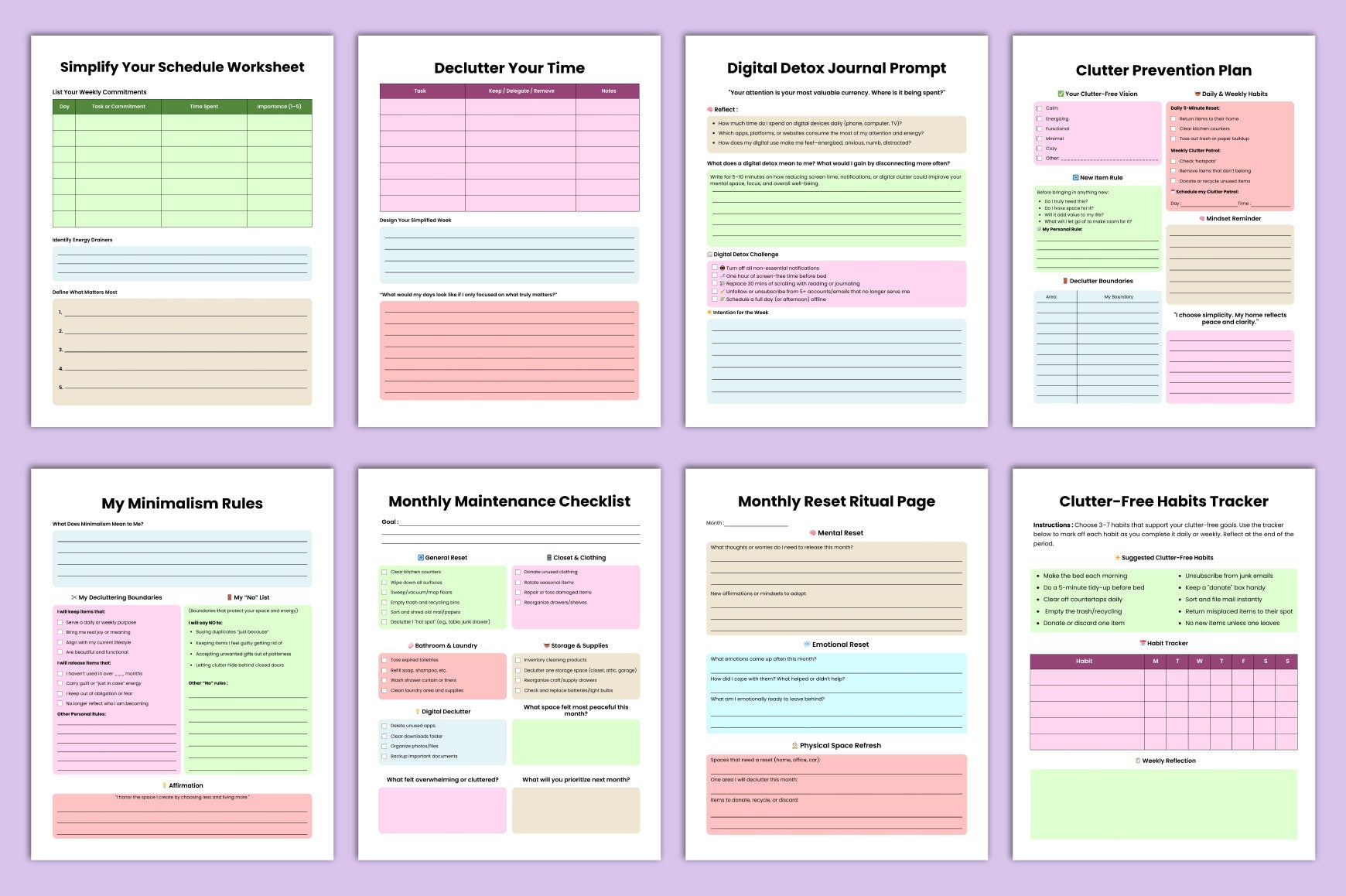 Declutter Workbook Guide