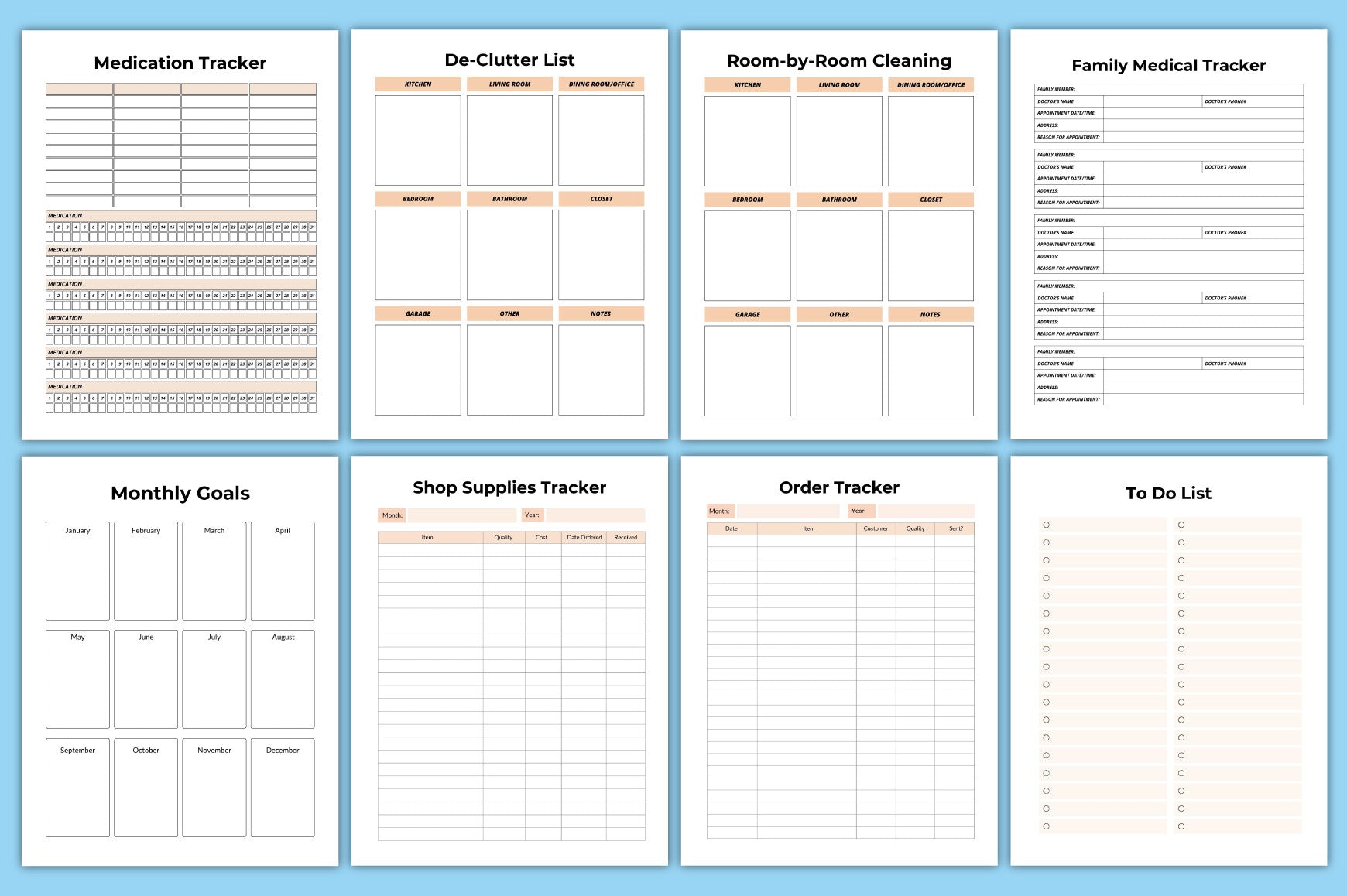 Editable Working From Home Planner