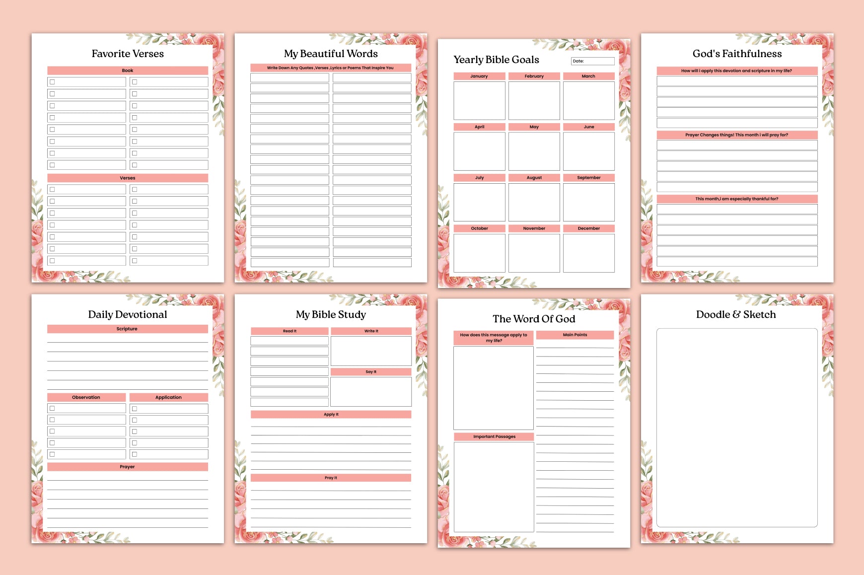Bible Study Devotional Reflection Journal