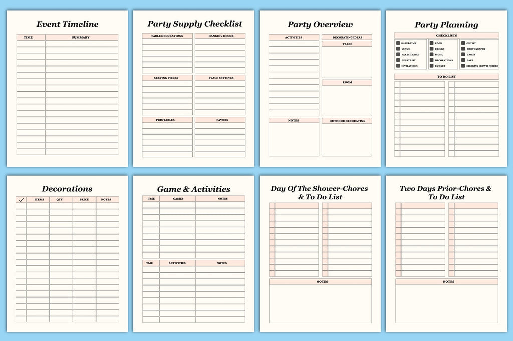 Editable Baby Shower Planner