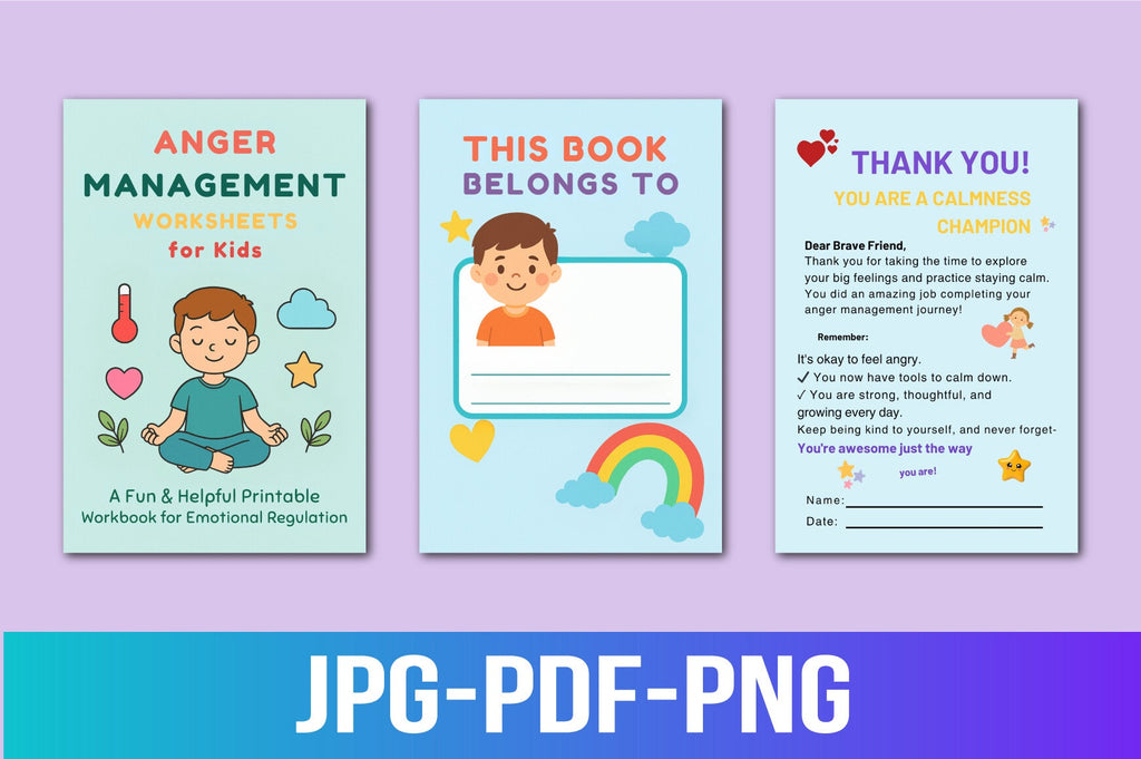 Anger Management Worksheets for Kids Planner