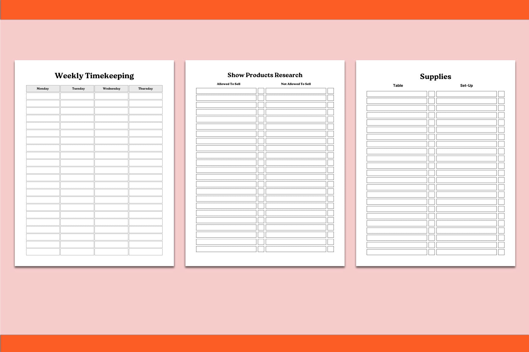 Craft Fair Planner