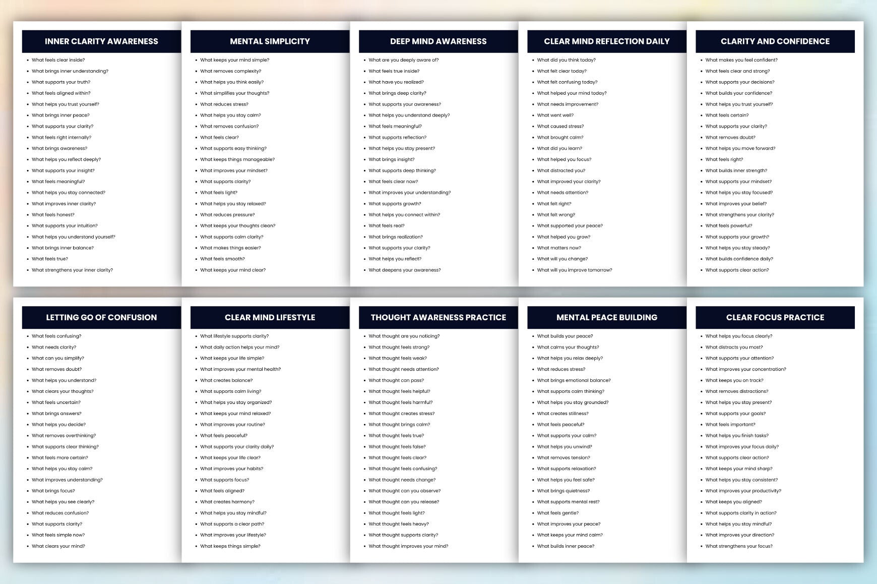Mental Clarity Prompts
