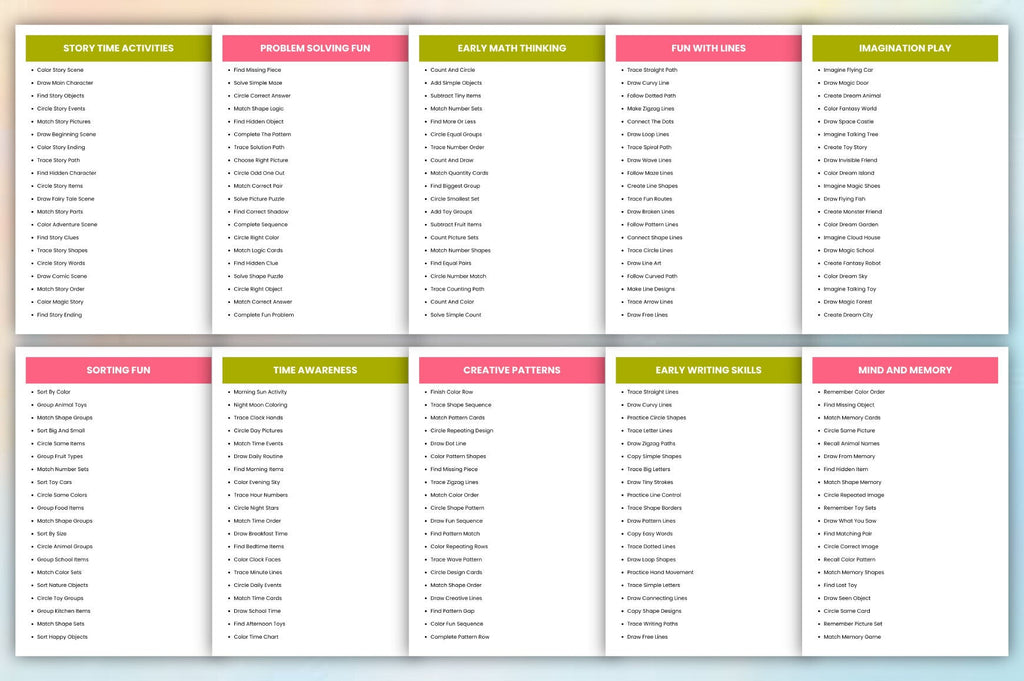 Preschool Activity Prompts