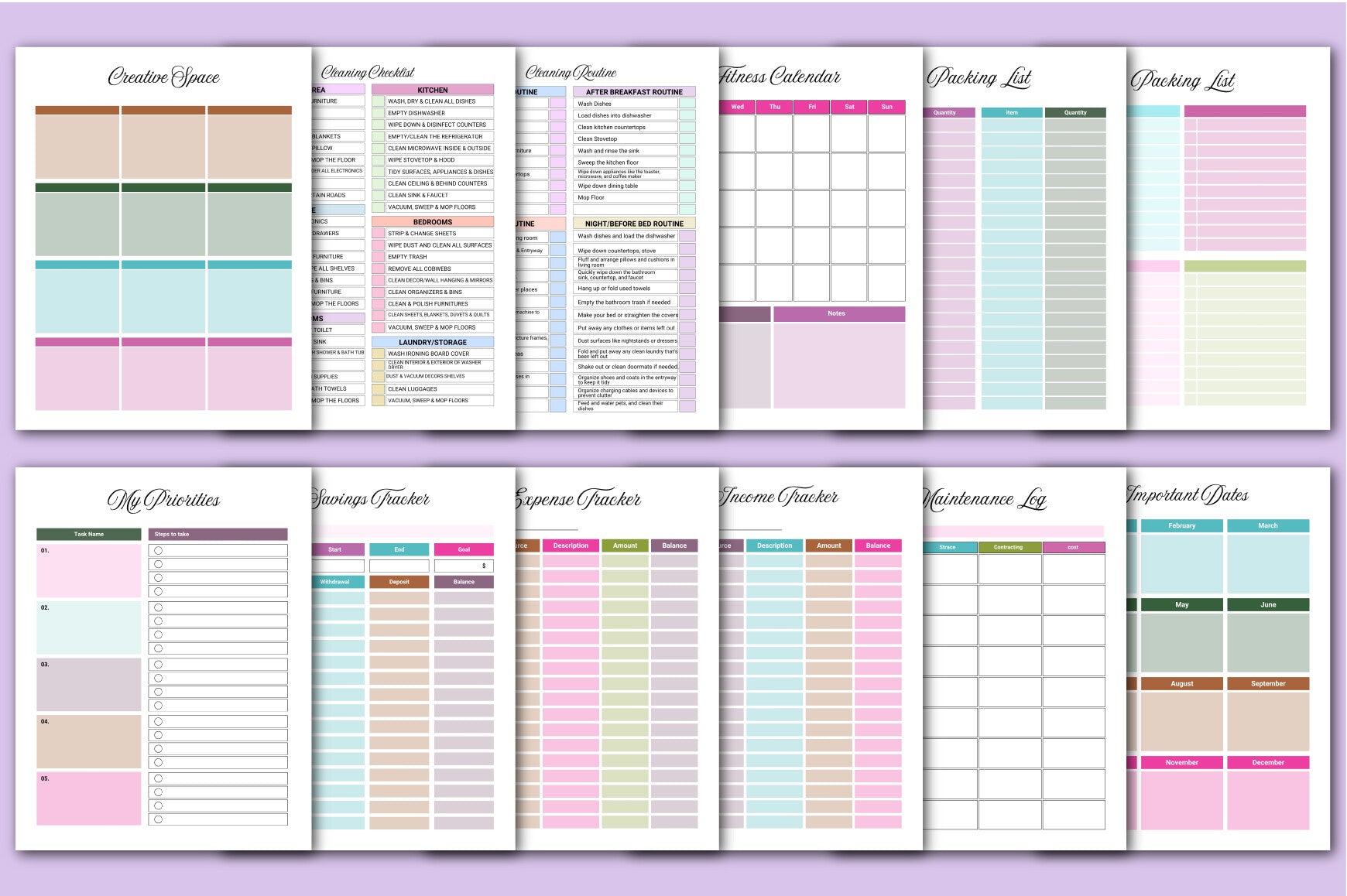 Household Binder Organizing Planner