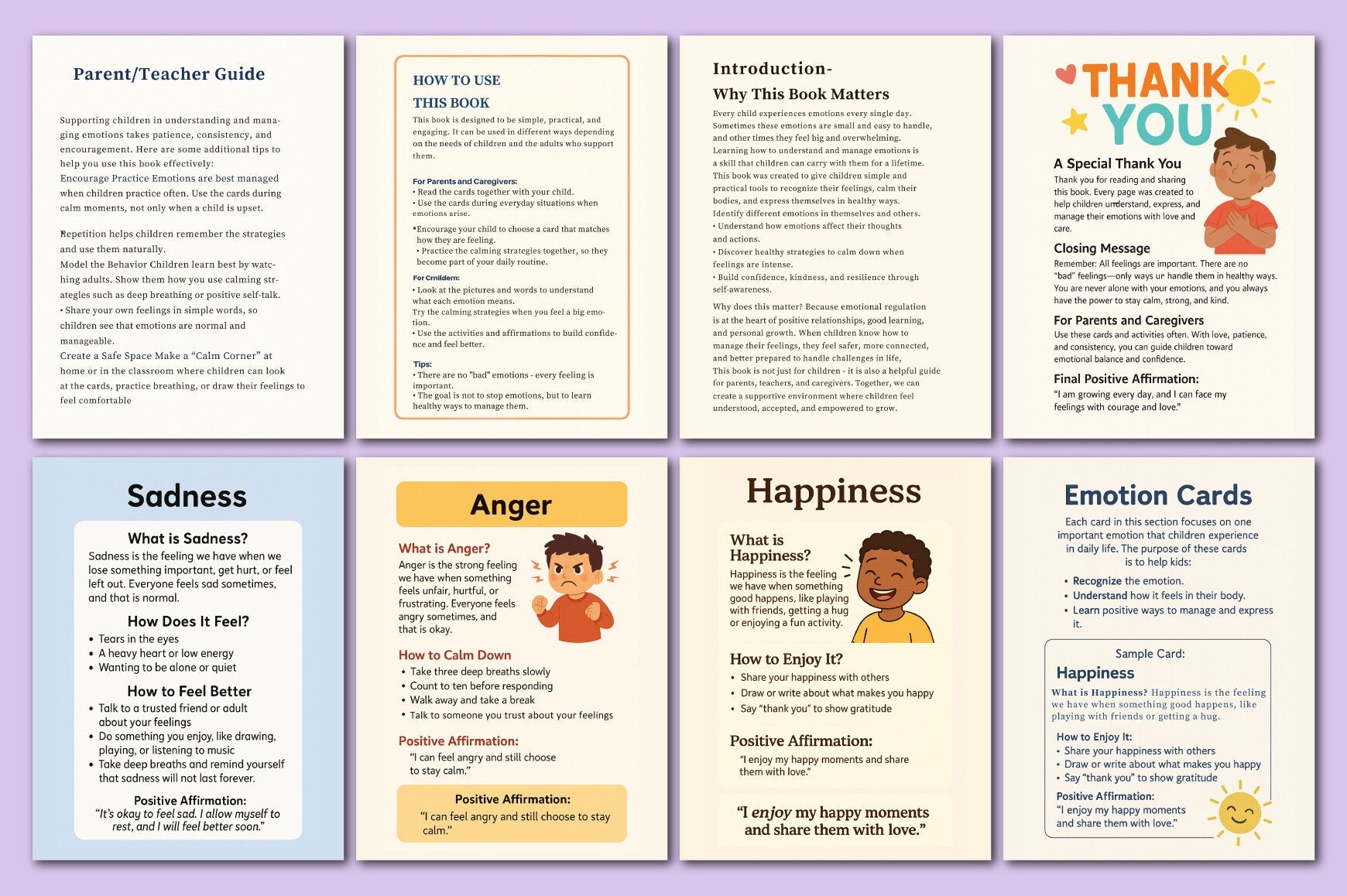 Emotional Regulation Cards for Kids