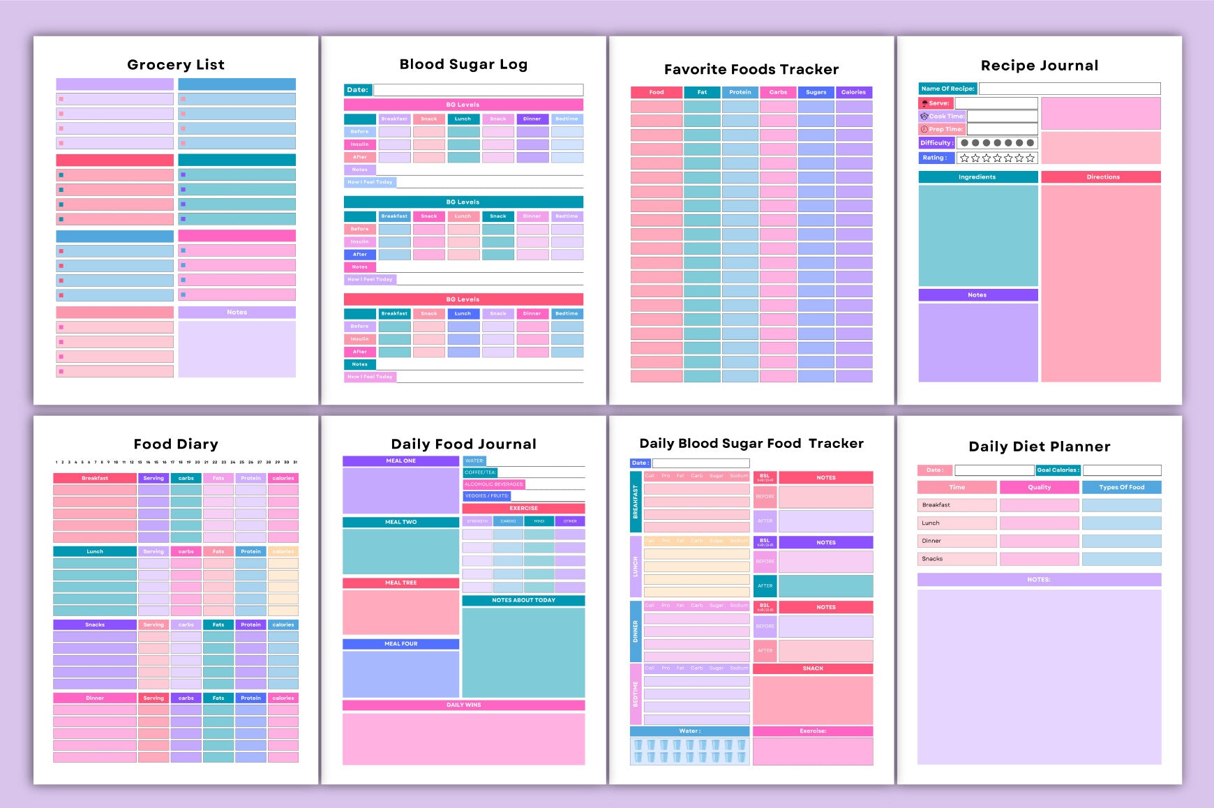 Food Journal for Tracking Meals and Nutrition