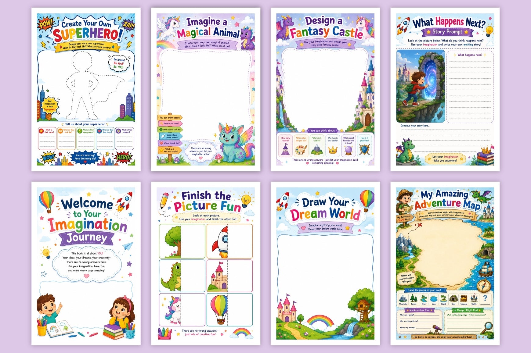 Kids Imagination Activity Book