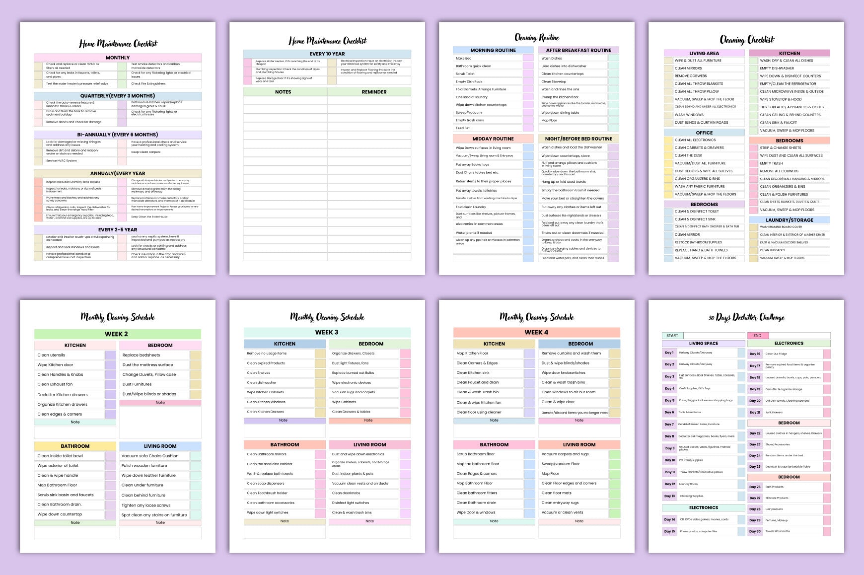 Cleaning Schedule Planner Template