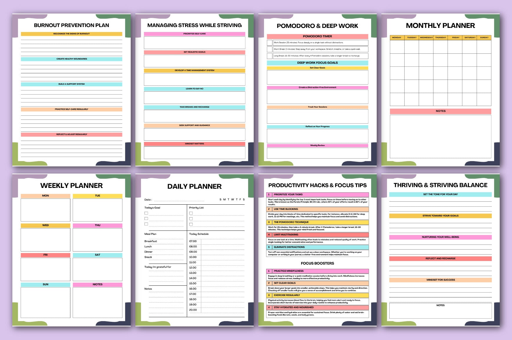 Thriving and Striving Planner for Success
