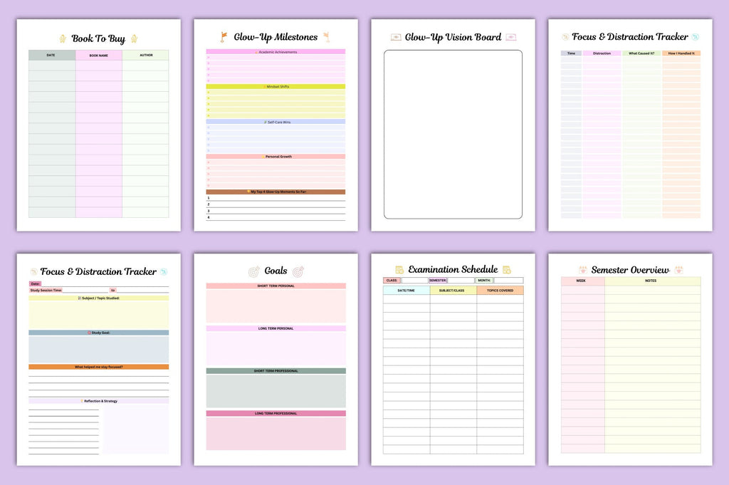 Study Glow Up Planner: Optimize Your Academic Success