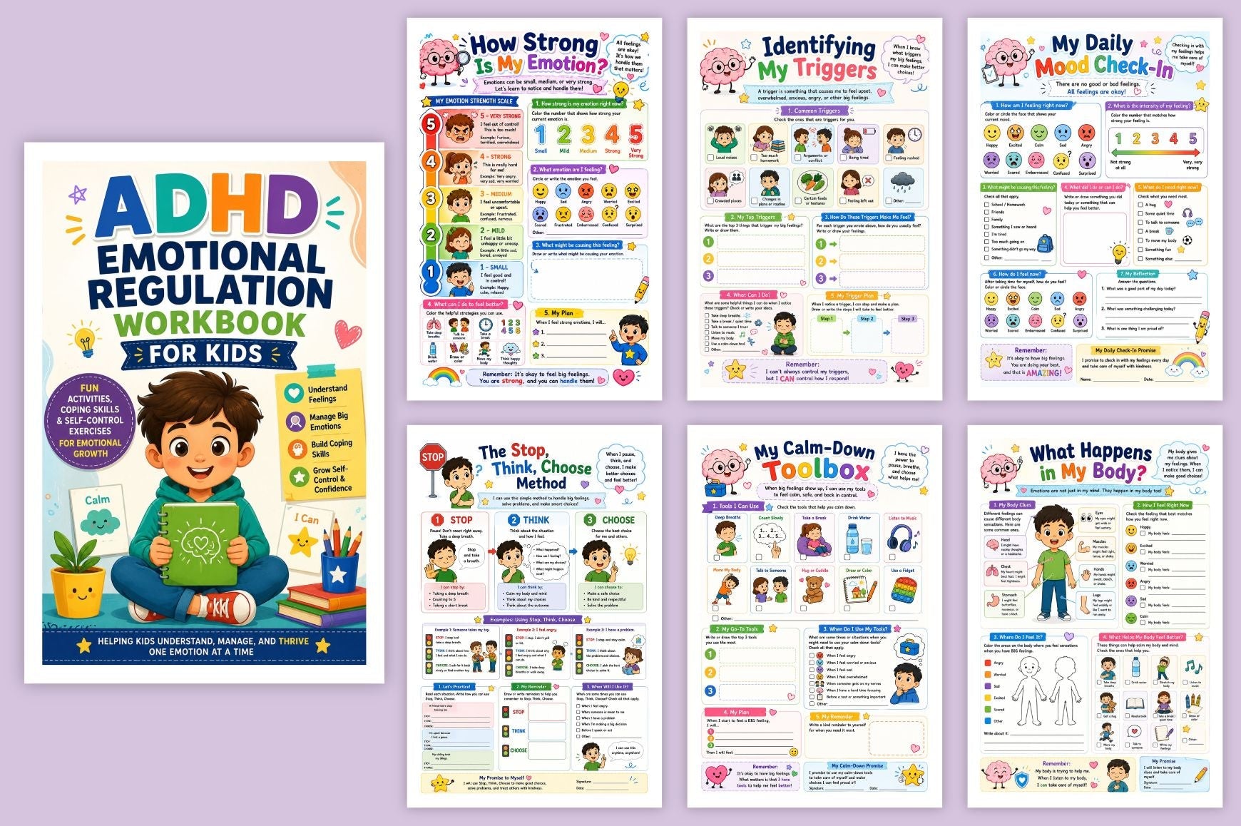 Adhd Emotional Regulation For Kids Workbook