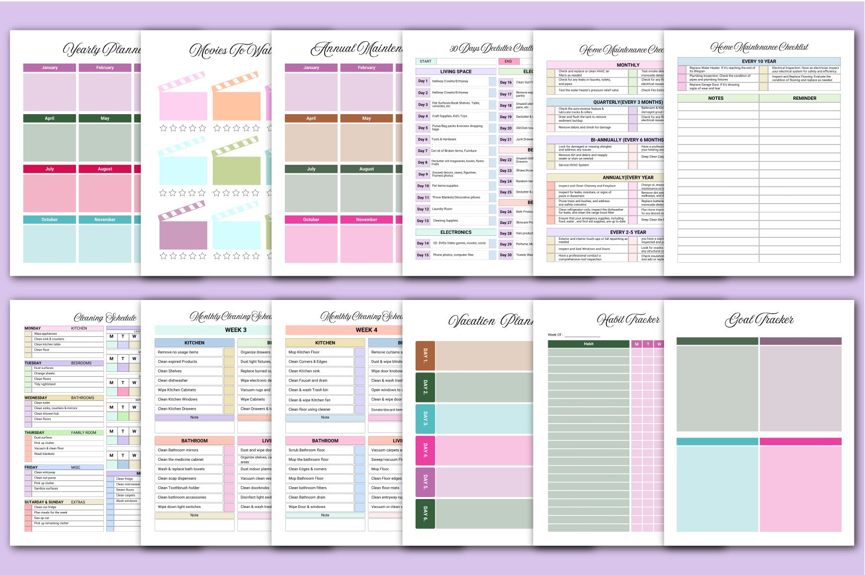 Household Binder Organizing Planner