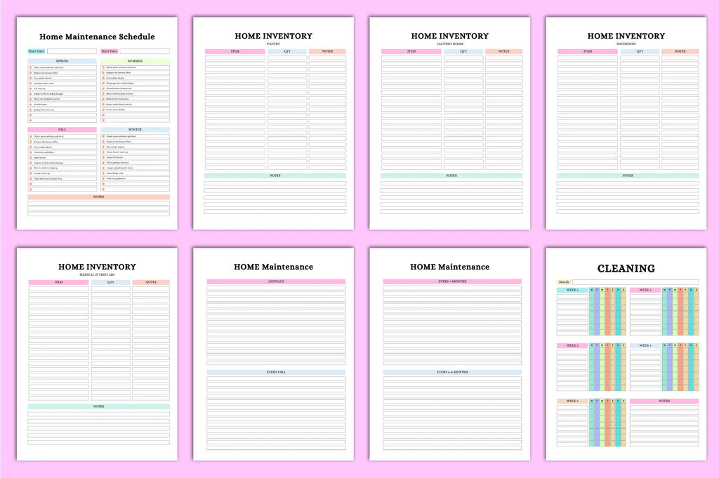 ADHD Cleaning Planner for Effective Organization Printable Workbook