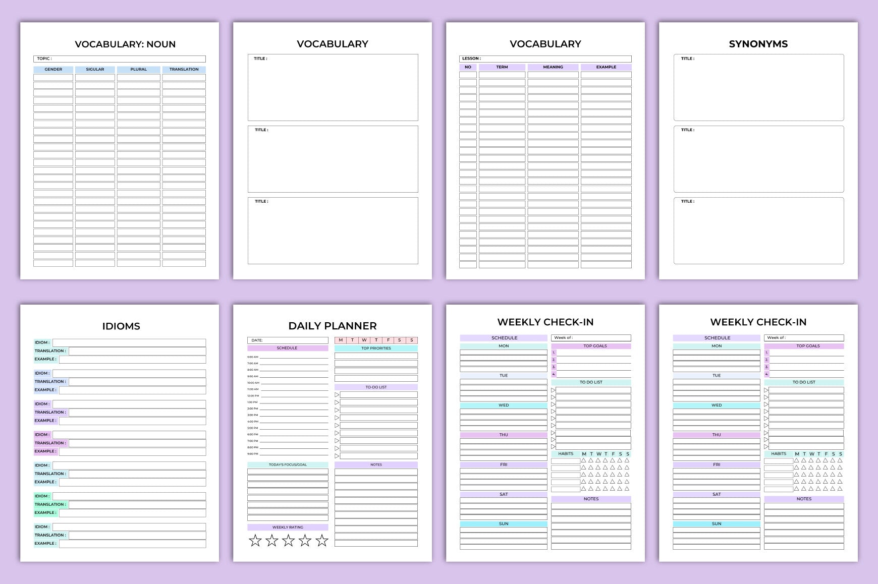 Language Learning Planner