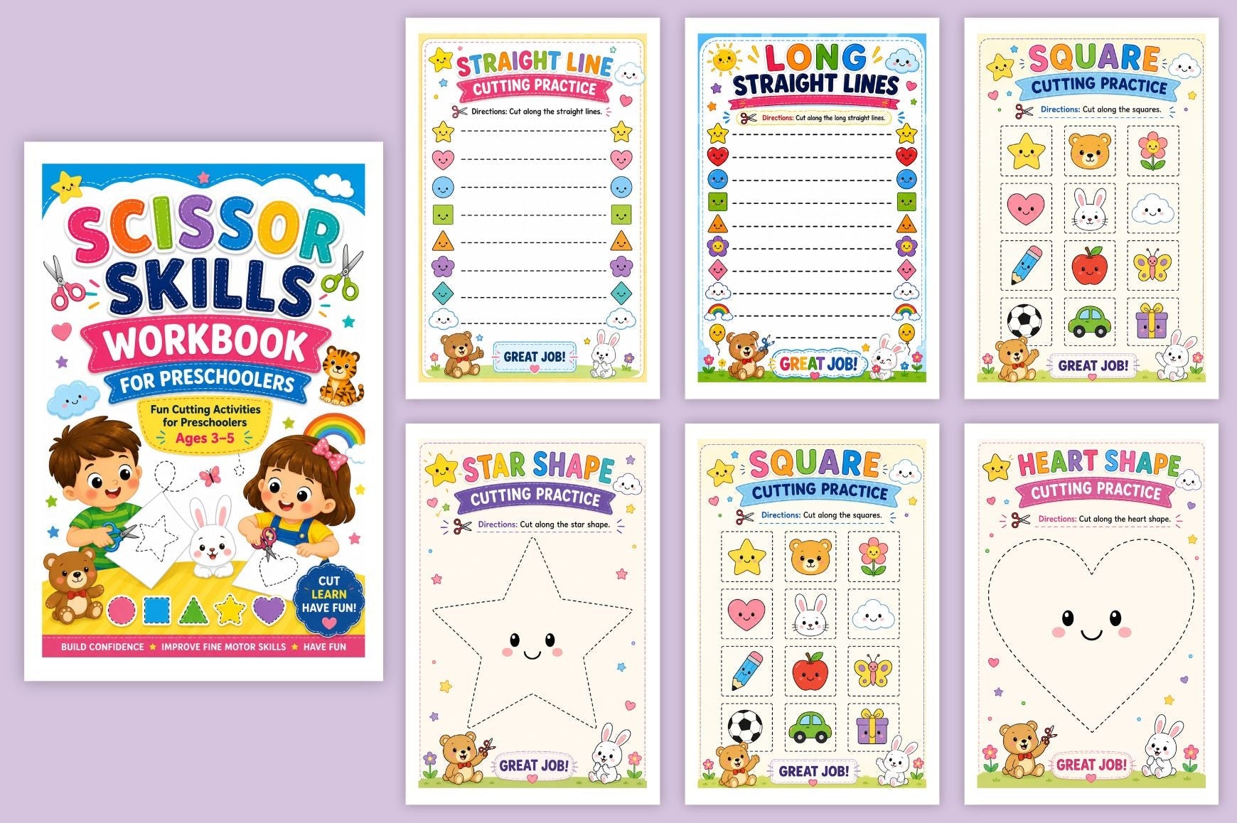 Scissor Skills For Preschoolers Workbook