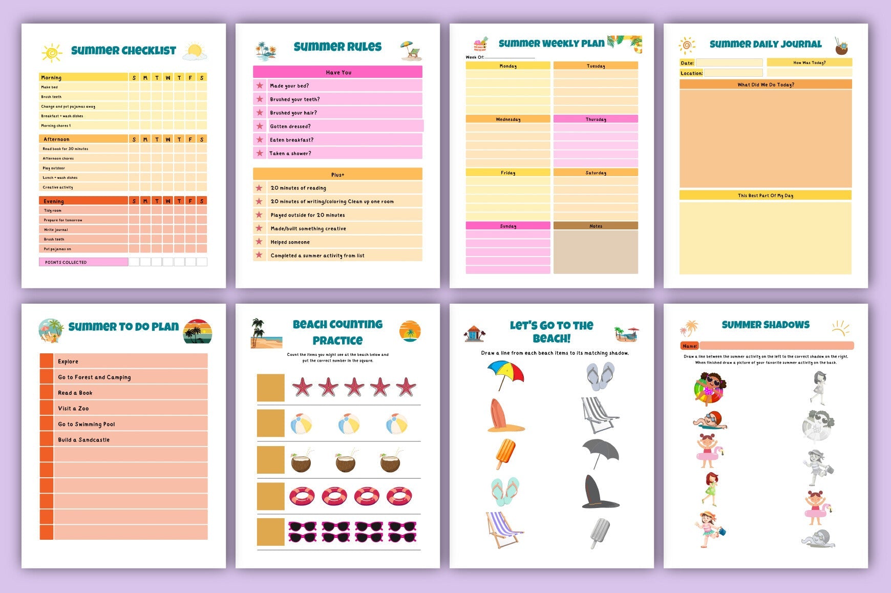 Summer Activity Planner for Kids