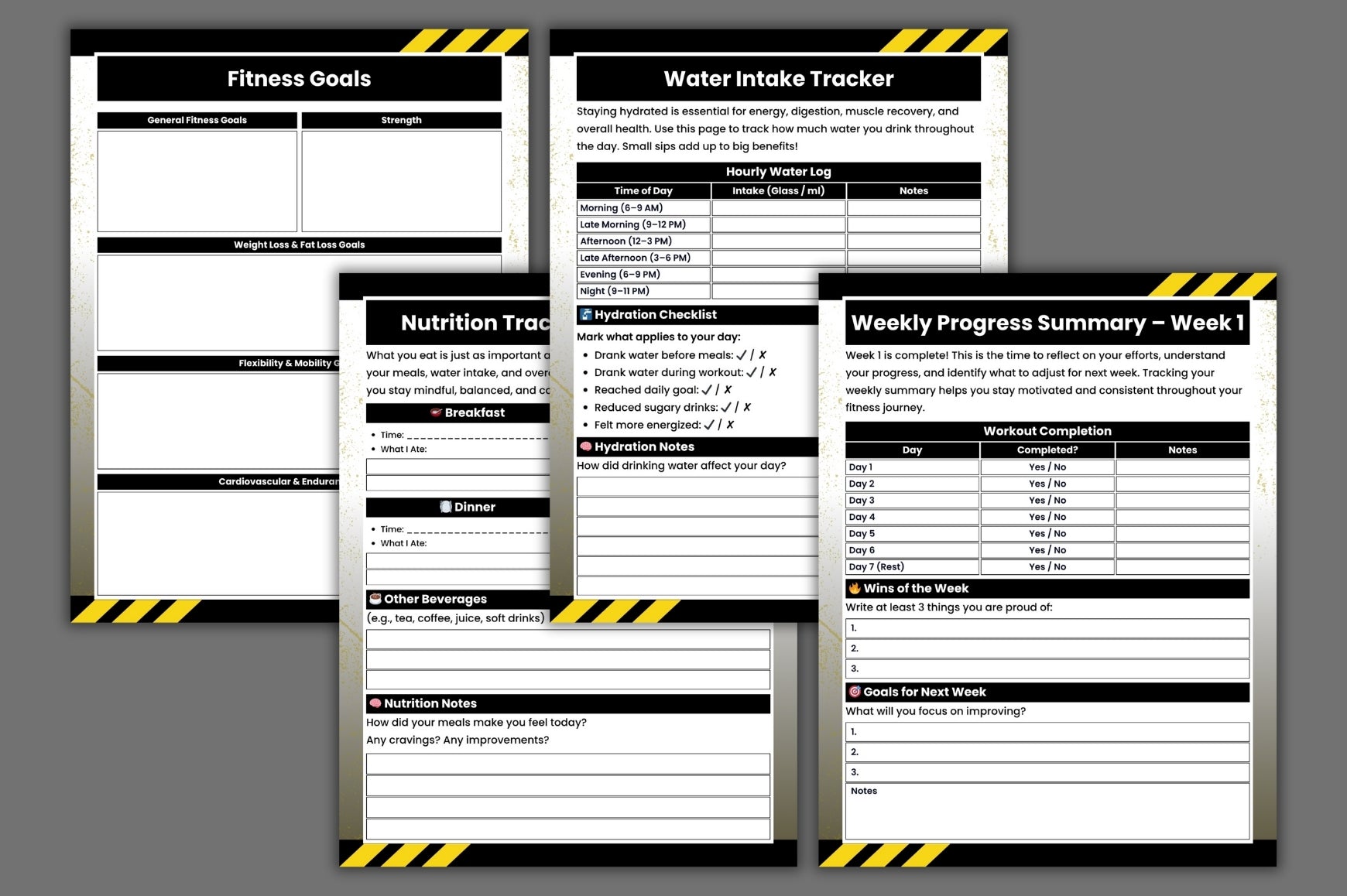 Workout Get Fit Journal