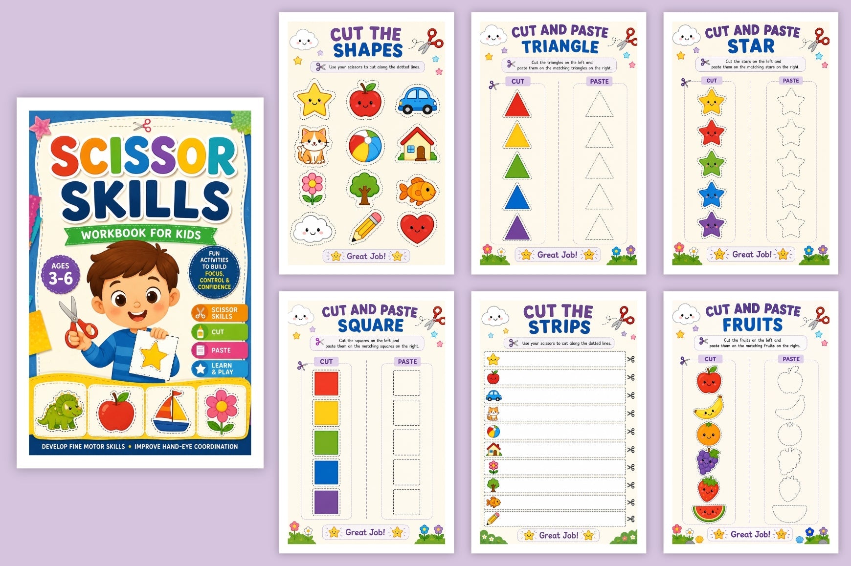 Scissor Skills For Kids Workbook