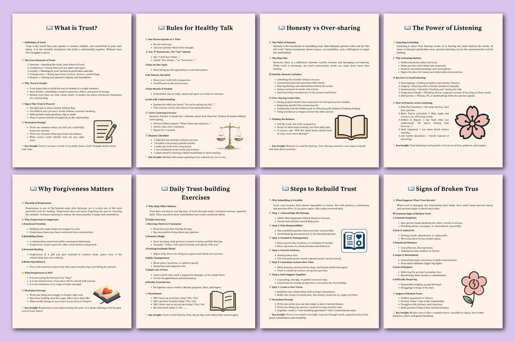 Affair Recovery Worksheets Planner