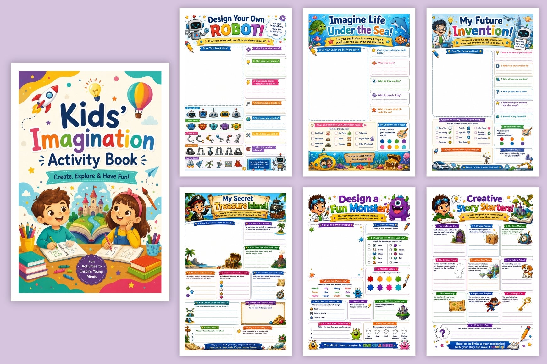 Kids Imagination Activity Book