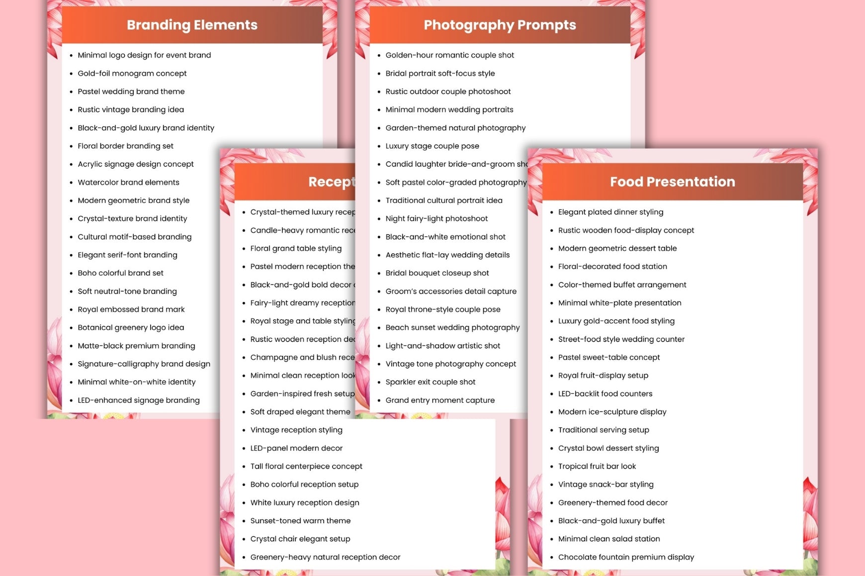Wedding Event Styling Prompts