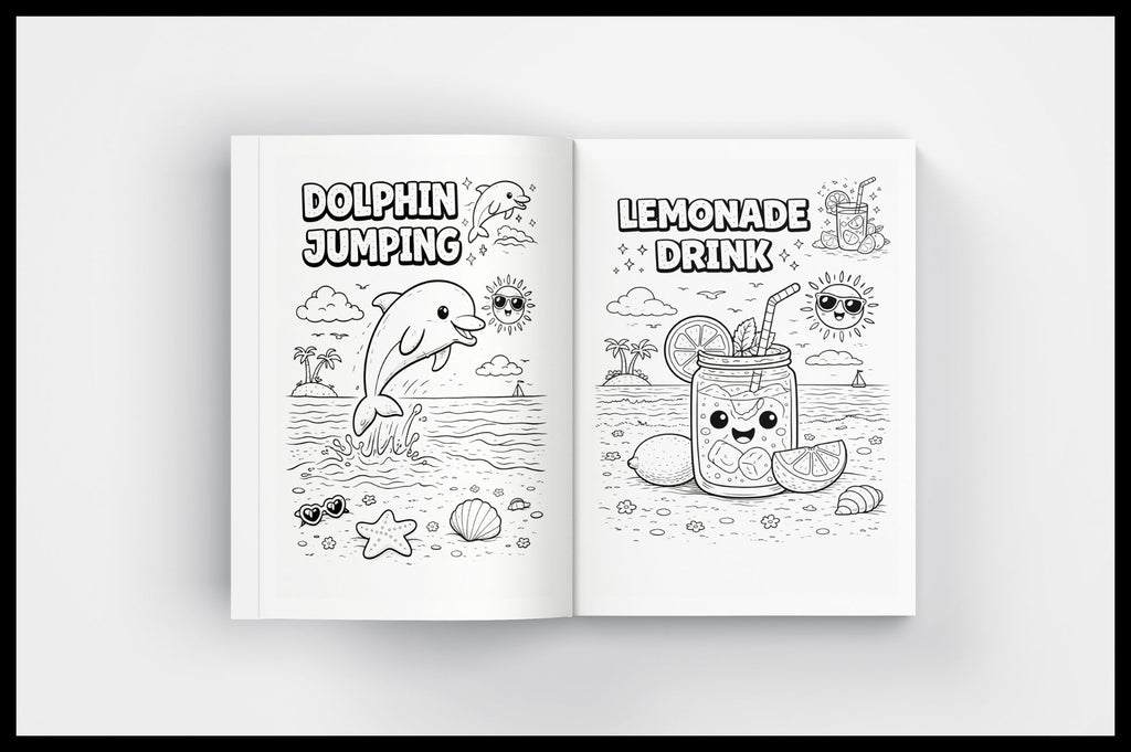 Summer Coloring Activities for Kids Workbook