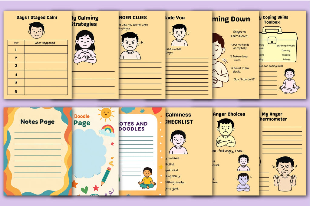 Anger Management Worksheets for Kids Planner