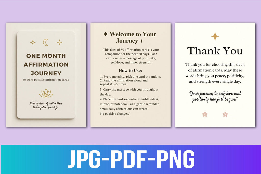One Month Affirmation Journey Planner