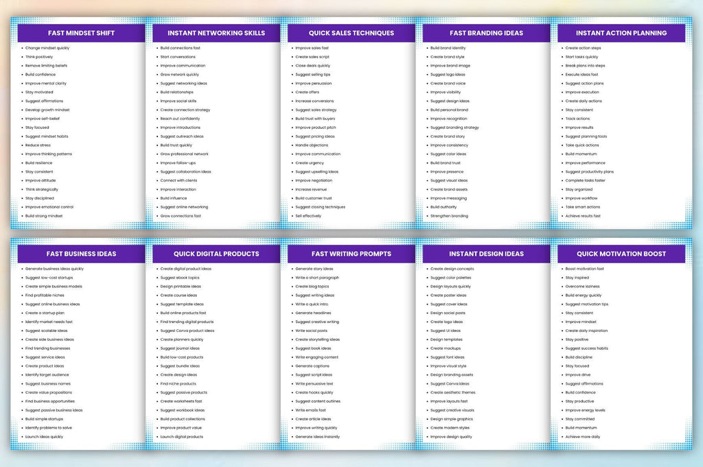 For Fast Results Prompts
