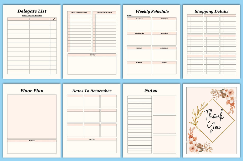 Editable Baby Shower Planner