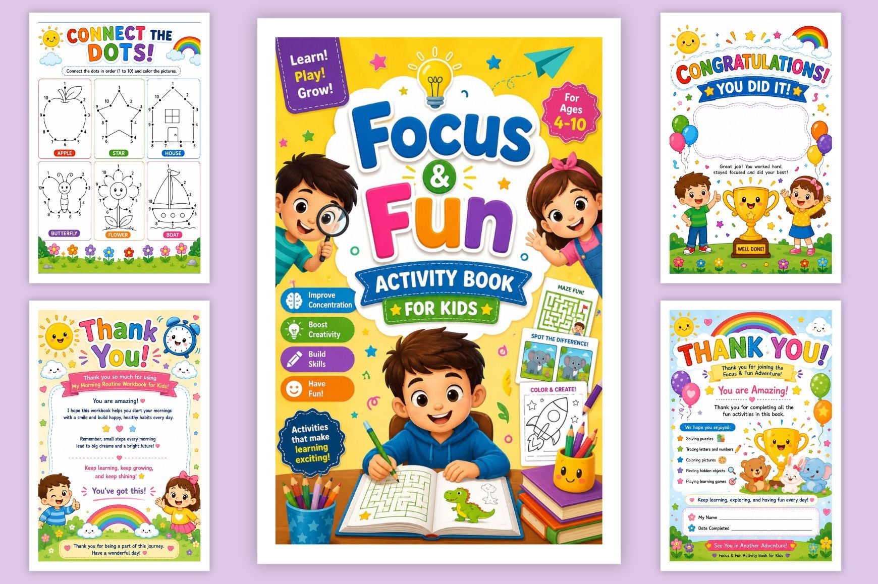 Focus Fun Activity For Kids Book
