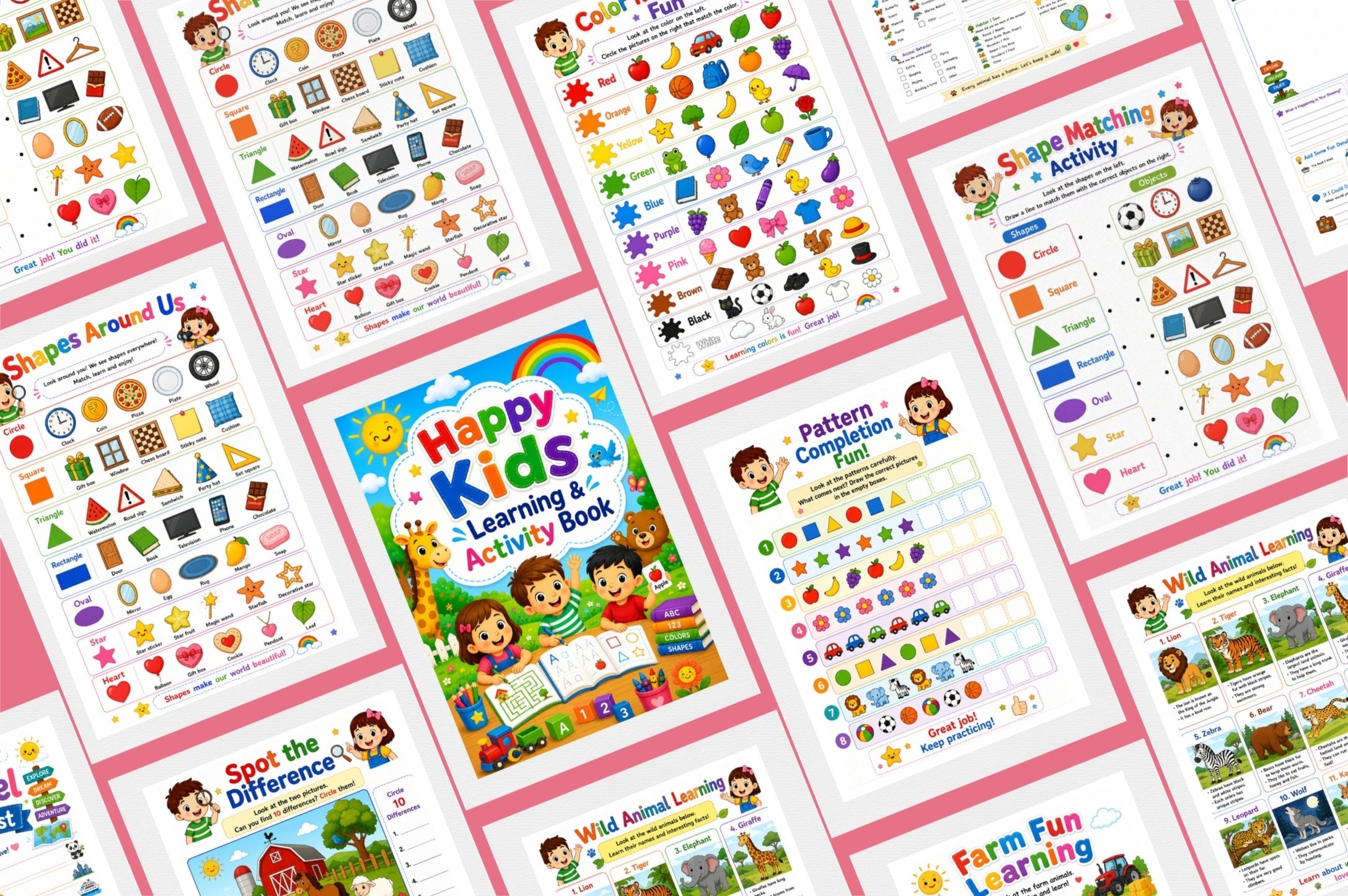 Happy Kids Learning Activity Book