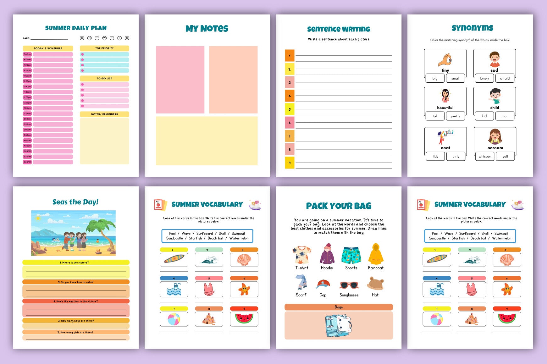 Summer Activity Planner for Kids