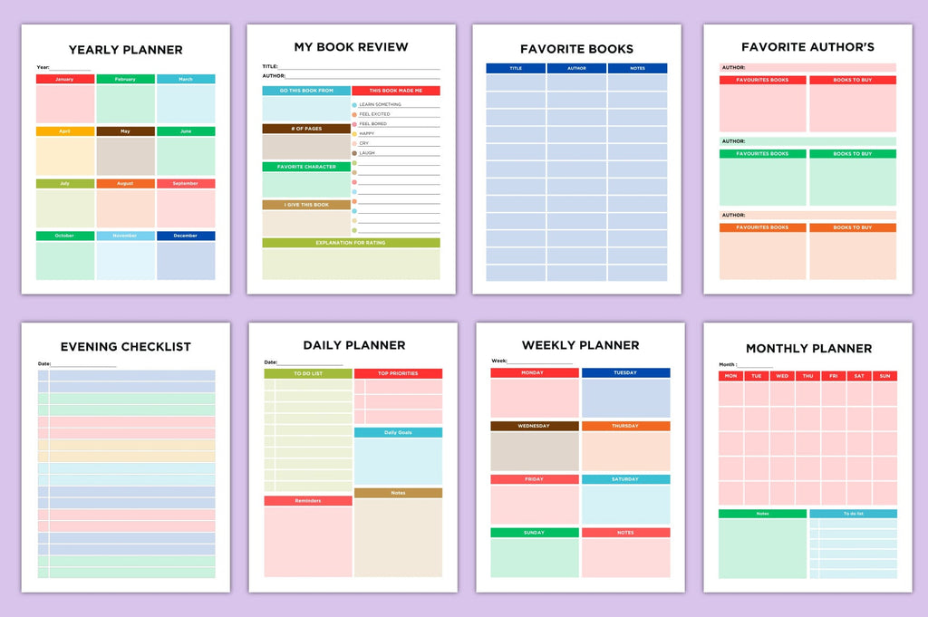 ADHD Planner for Kids Goal Setting Pages
