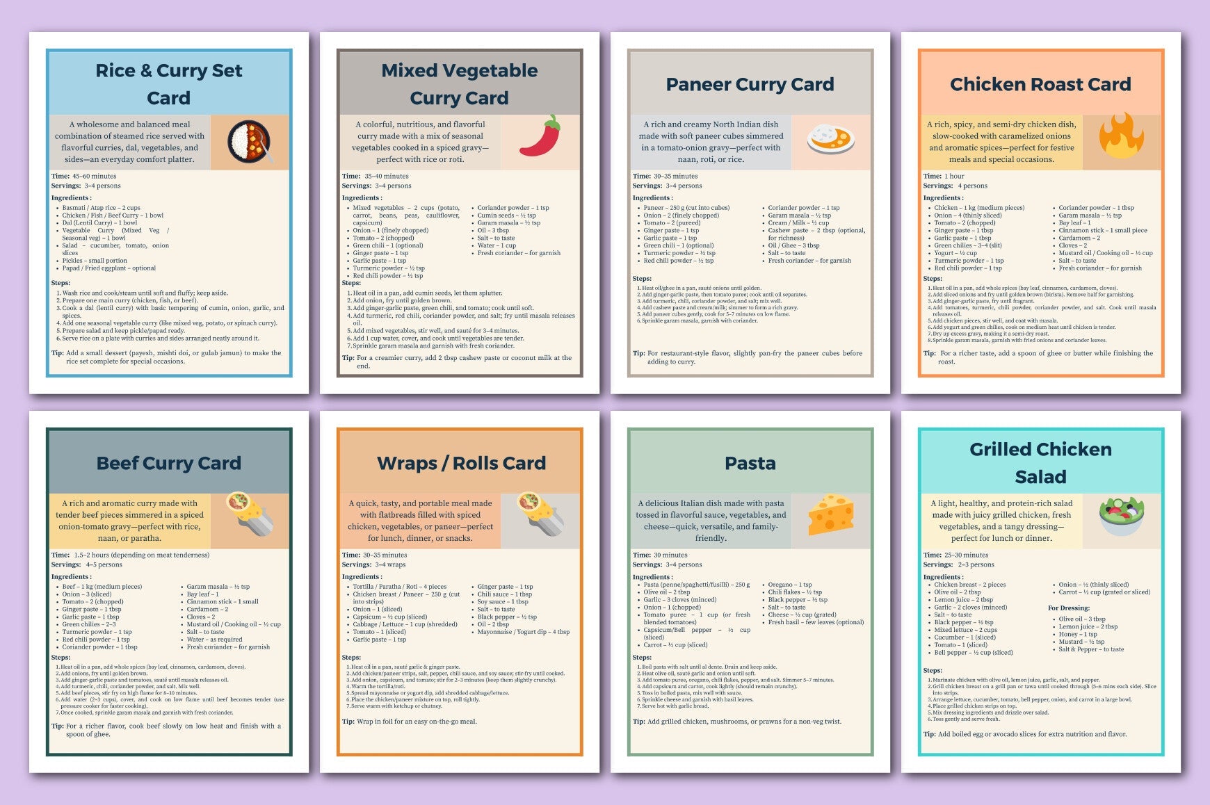 Kitchen Recipe Cards