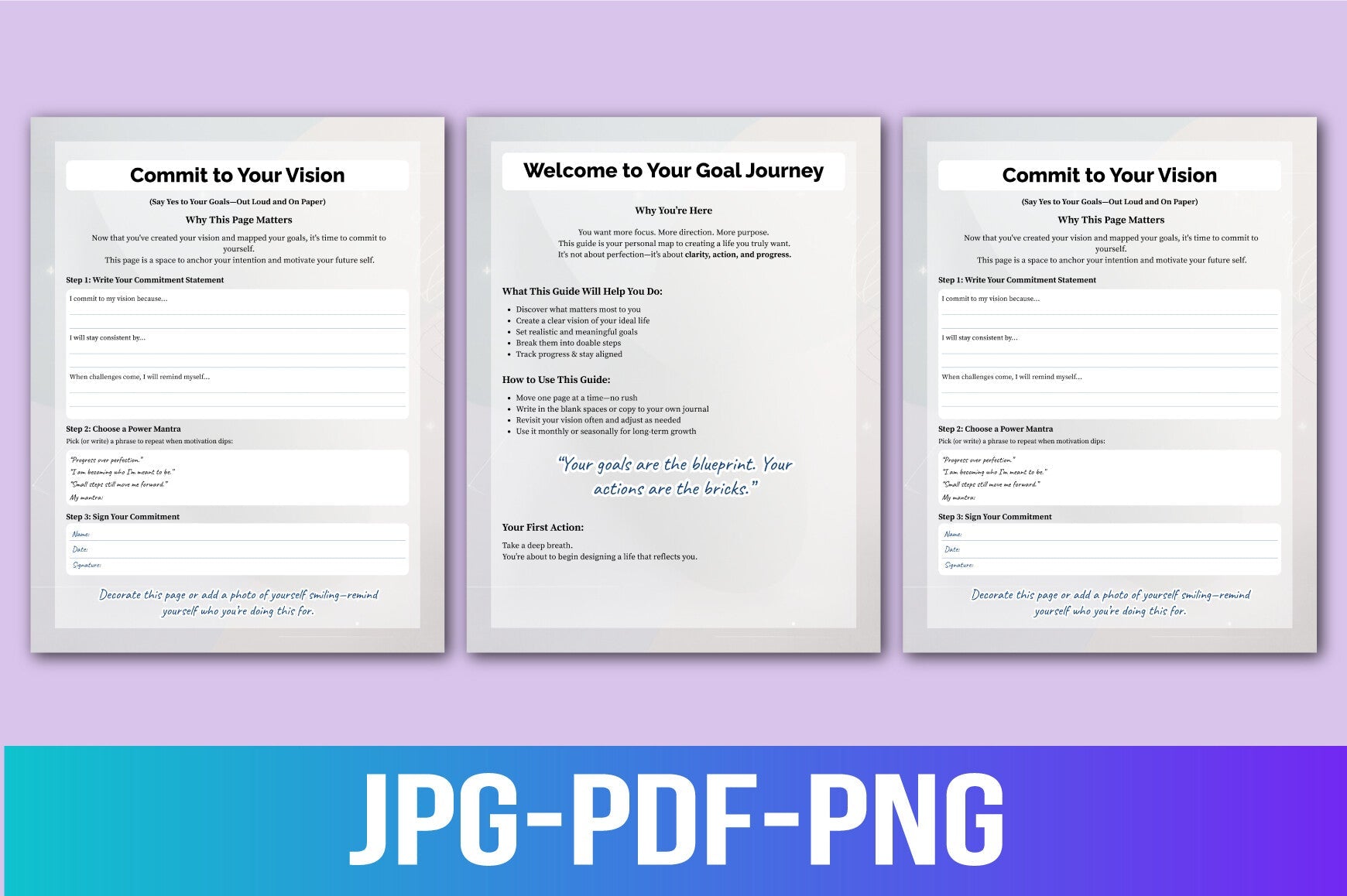 Goal Setting Vision Mapping Guide Planner