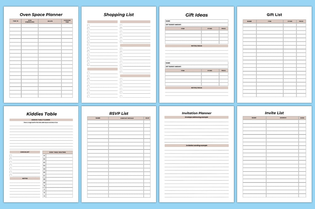 Editable Event Planner